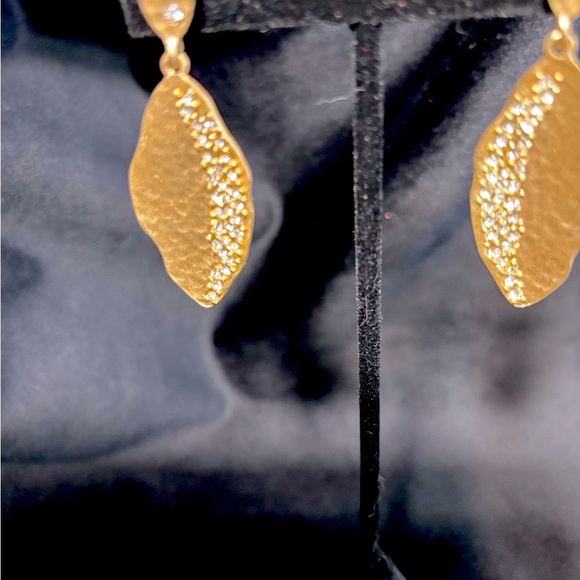 Mia + Tess Sparkle Gold Tone Drop Earrings, 2” Drop - Picture 1 of 5